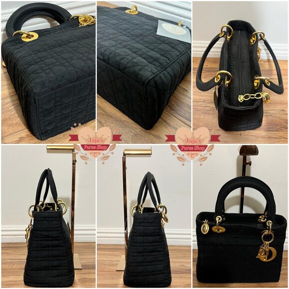 🖤Dior Lady Dior Handbag Cannage Quilted Nylon Black Satchel🖤 - Picture 6 of 17